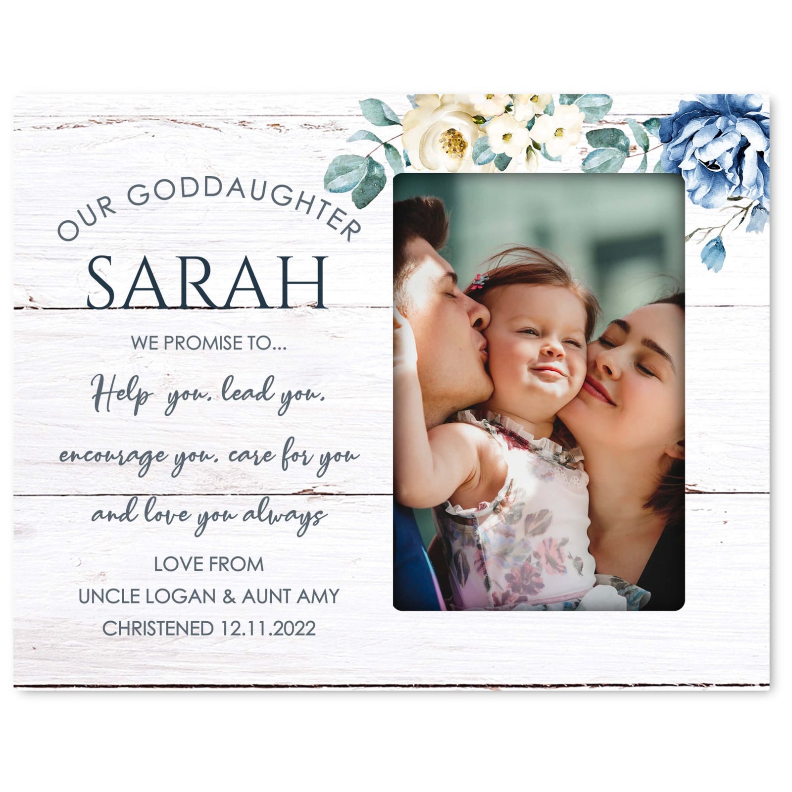 Personalized Wooden Picture Frame for Godparents - LifeSong Milestones