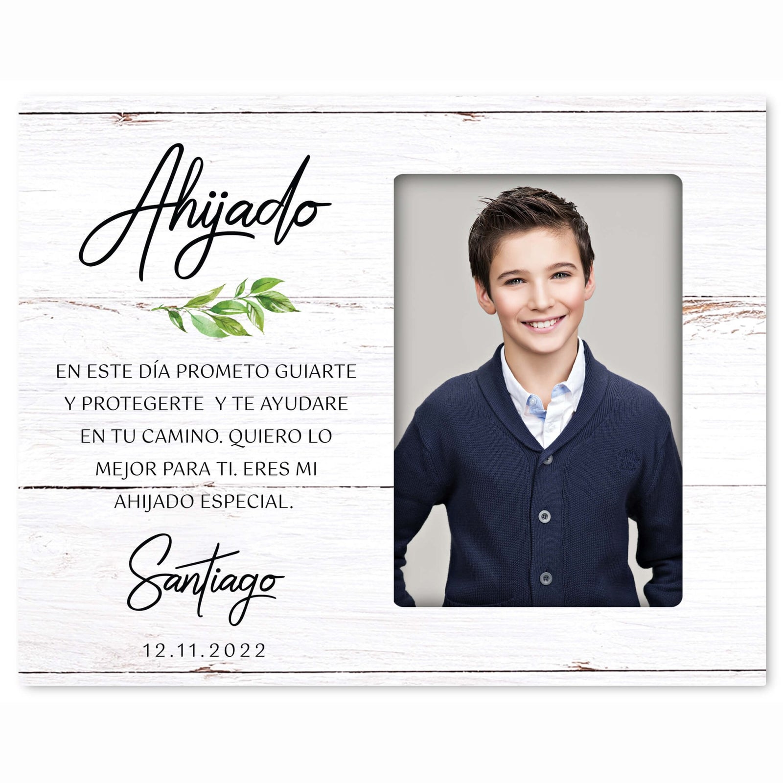 Personalized Wooden Picture Frame for Godson - LifeSong Milestones