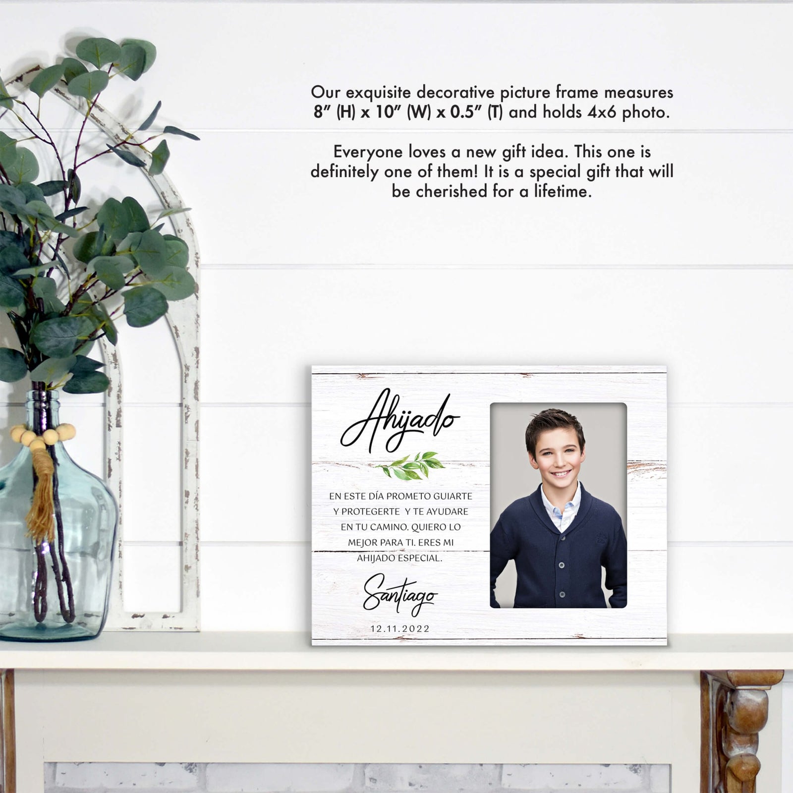 Personalized Wooden Picture Frame for Godson - LifeSong Milestones