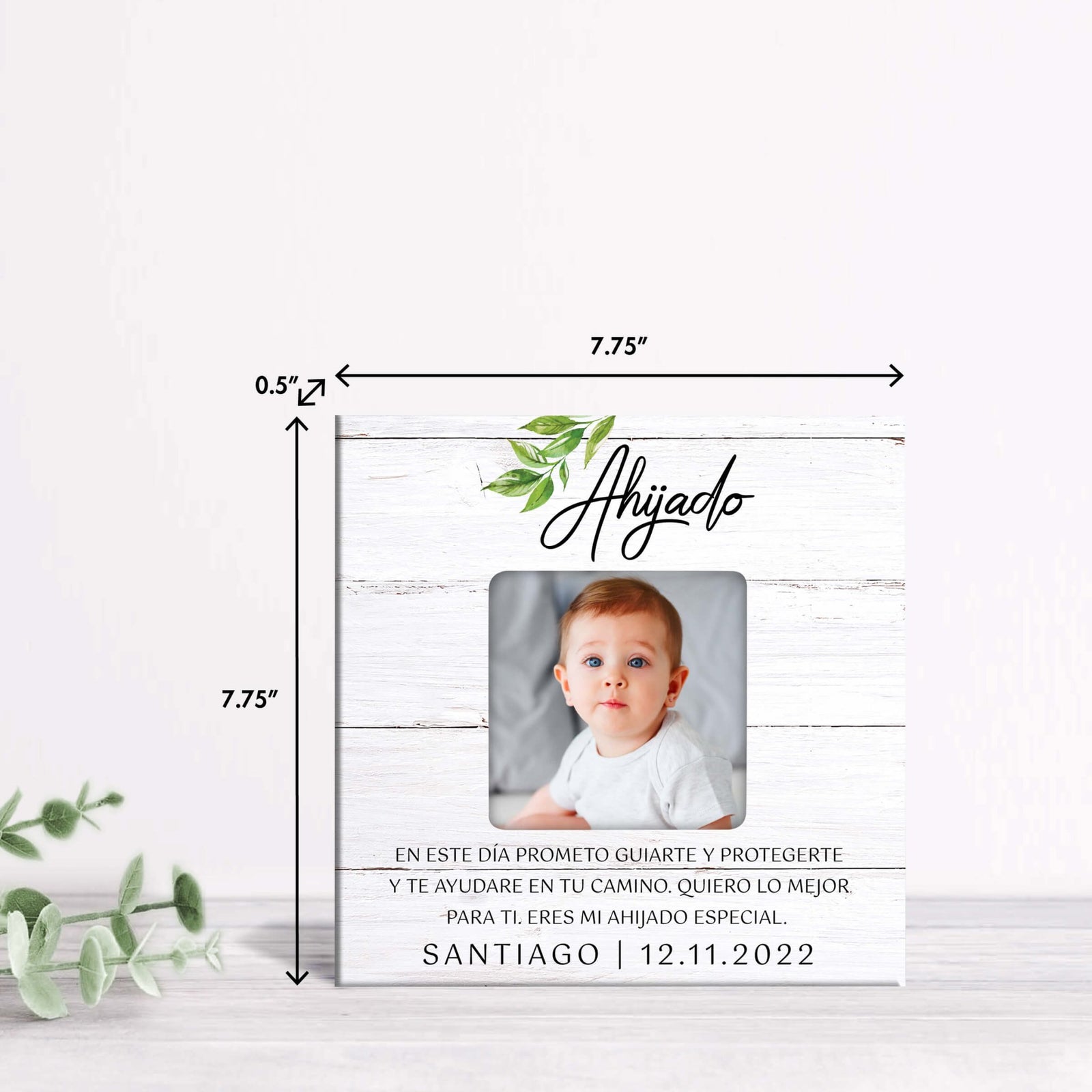 Personalized Wooden Picture Frame for Godson - LifeSong Milestones