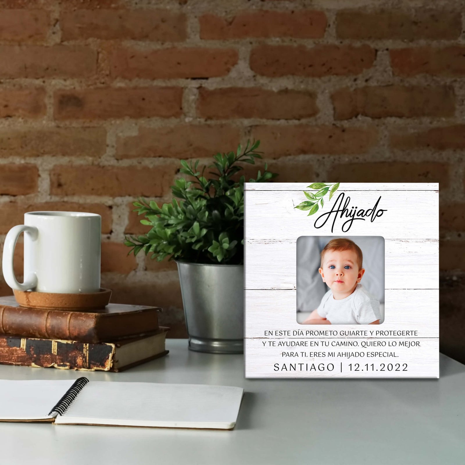 Personalized Wooden Picture Frame for Godson - LifeSong Milestones