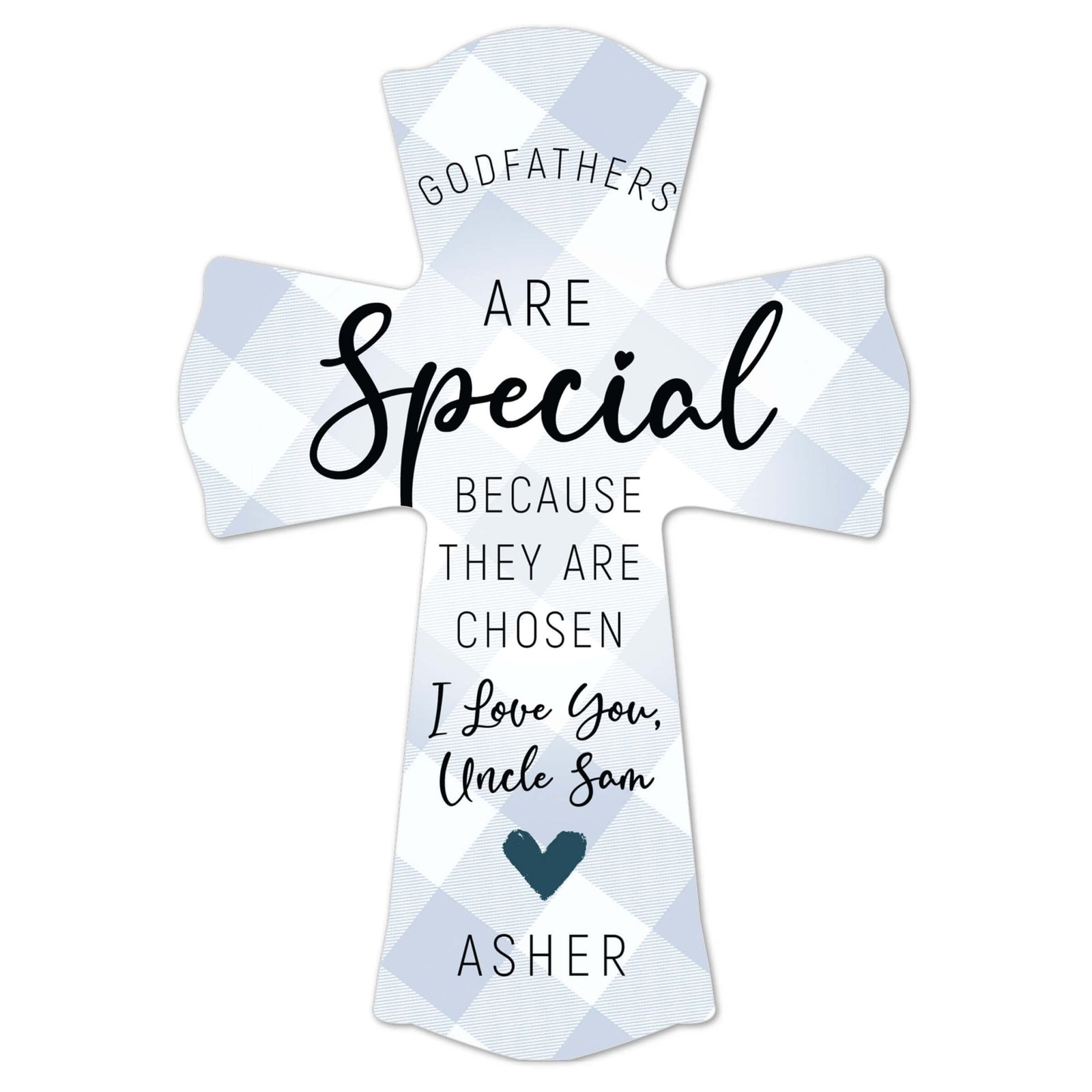 Personalized Wooden Wall Cross for Godfather - LifeSong Milestones