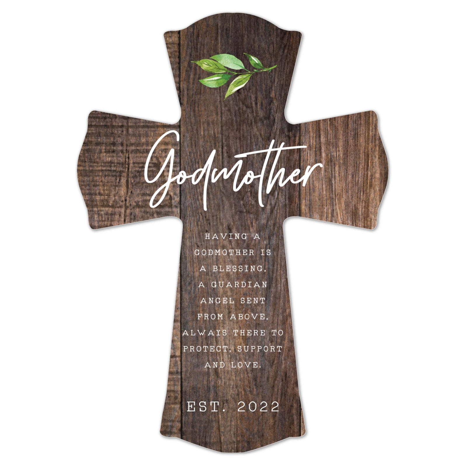 Personalized Wooden Wall Cross for Godmother - LifeSong Milestones