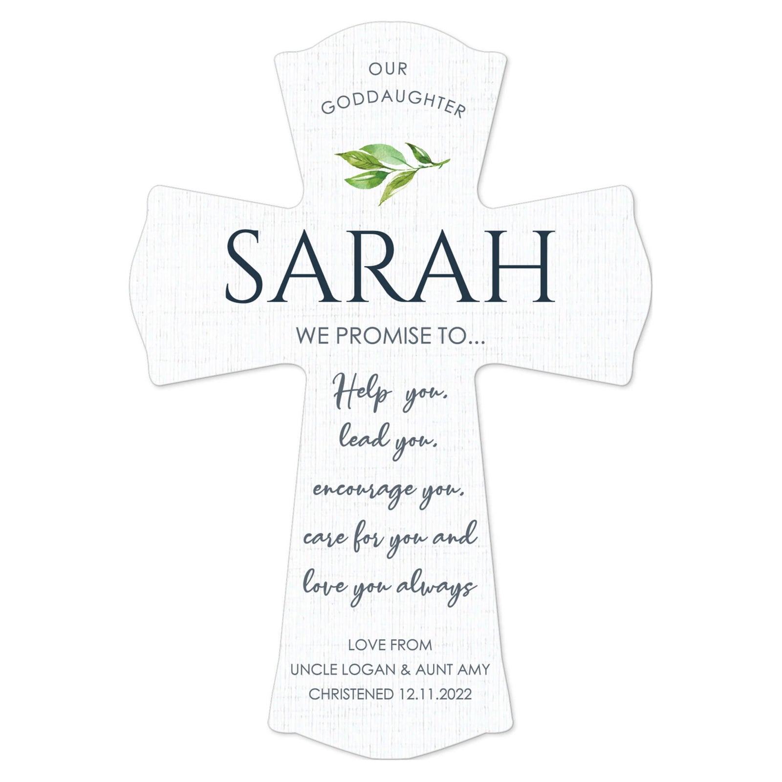 Personalized Wooden Wall Cross for Godparents - LifeSong Milestones