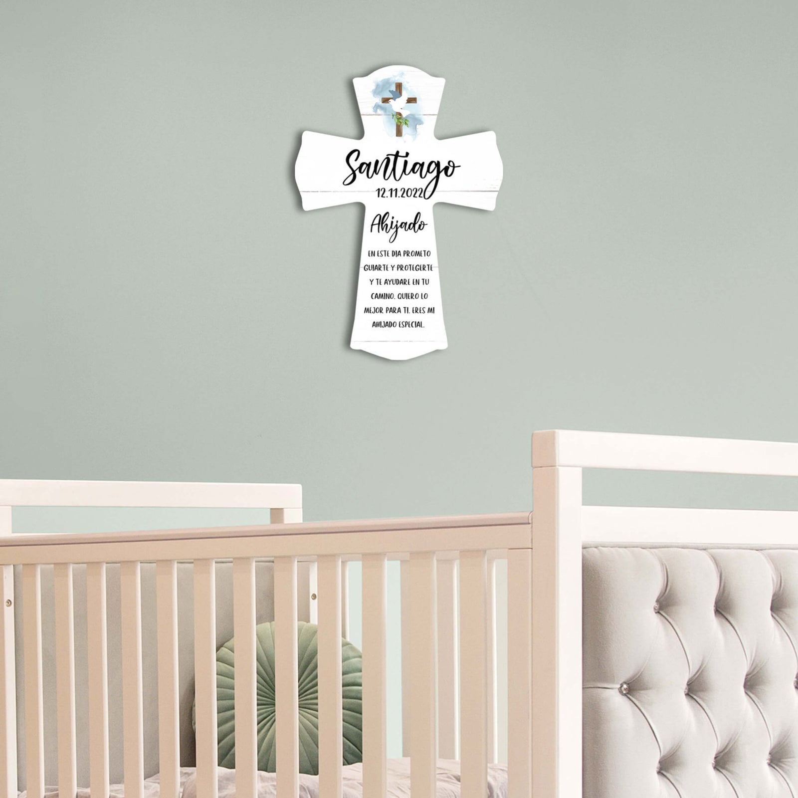 Personalized Wooden Wall Cross for Godson - LifeSong Milestones