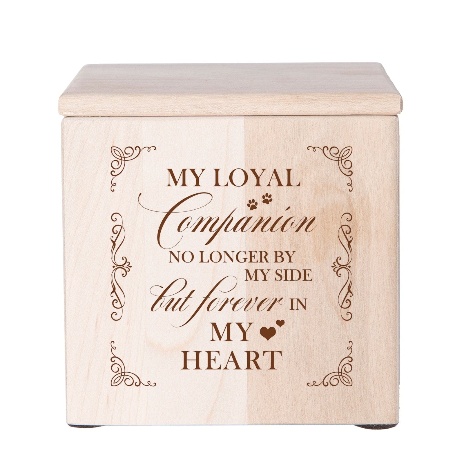 Engraved Small Cremation Urn Box for Beloved Pet Memorials