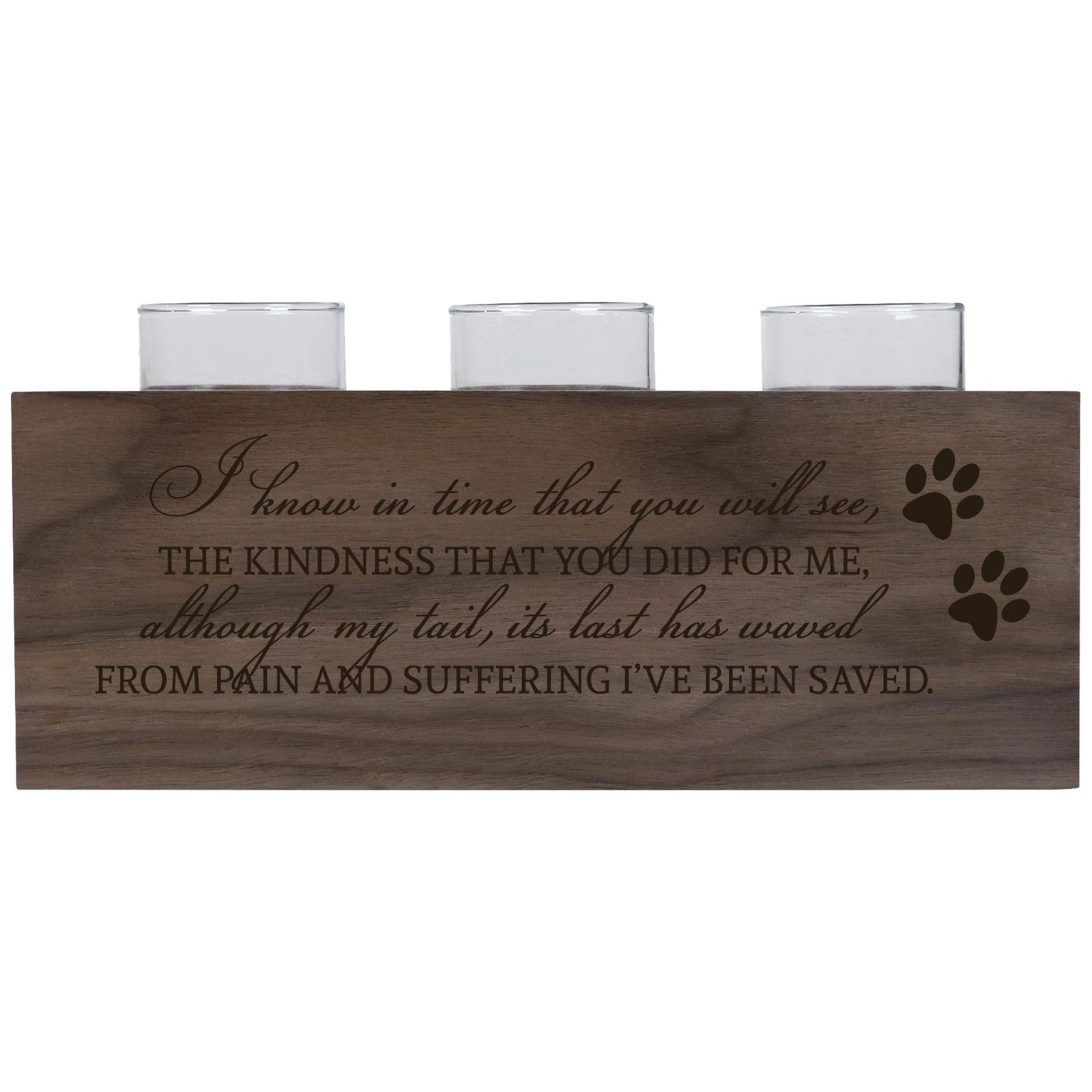Pet Memorial 3-Hole Candle Holder - I Know In Time - LifeSong Milestones