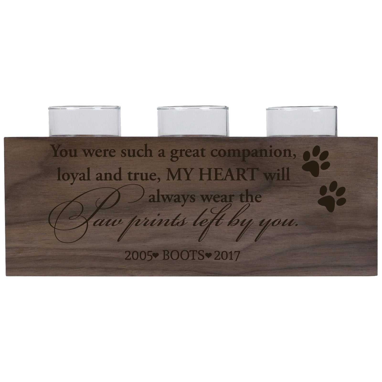 Pet Memorial 3-Hole Candle Holder - You Were Such A Great Companion - LifeSong Milestones