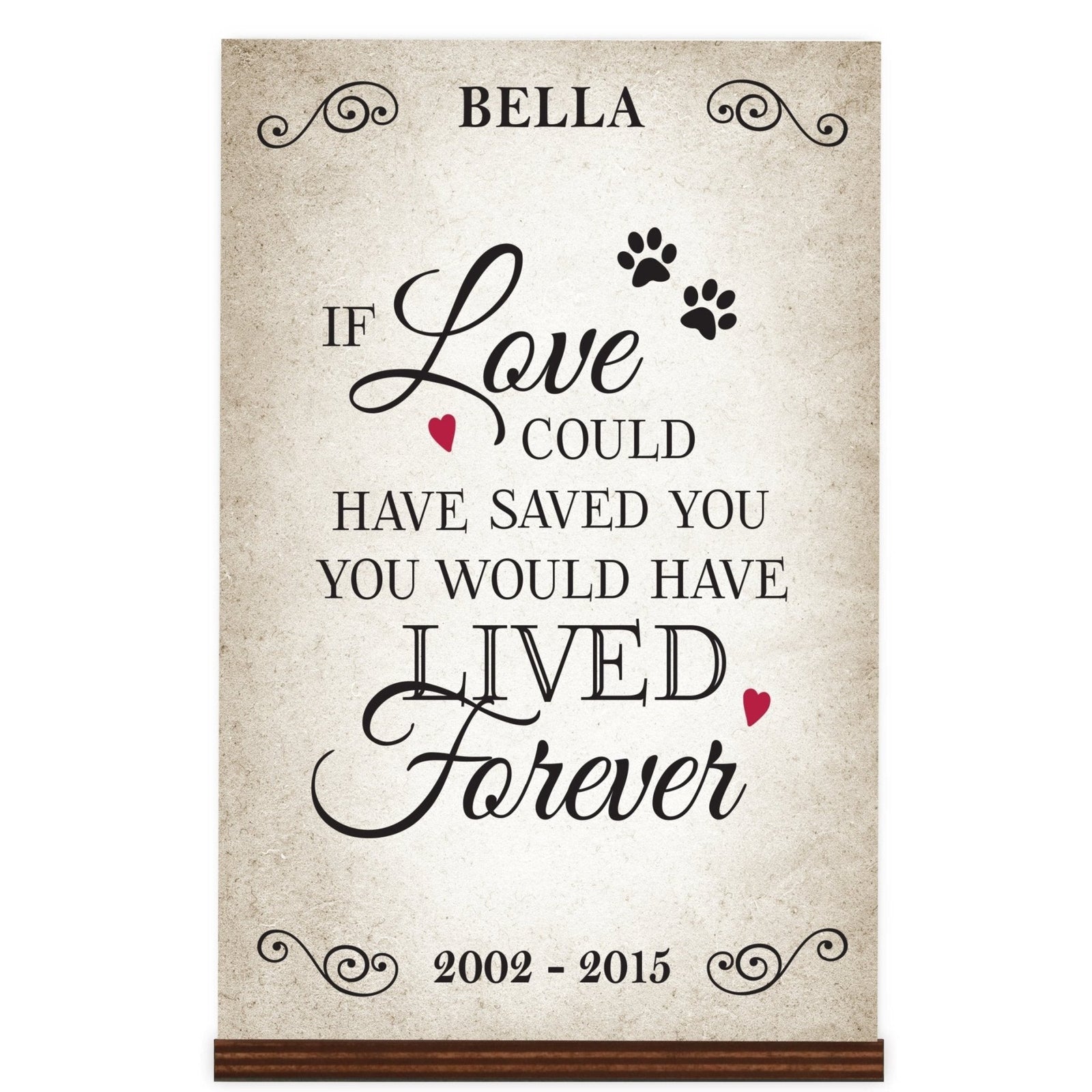 Pet Memorial Base Sign Décor - If Love Could Have Saved You - LifeSong Milestones