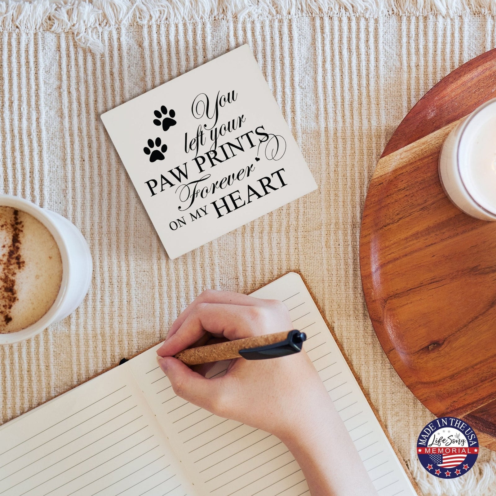 Pet Memorial Ceramic Trivet for Home Decor - Heaven Sent My Own - LifeSong Milestones