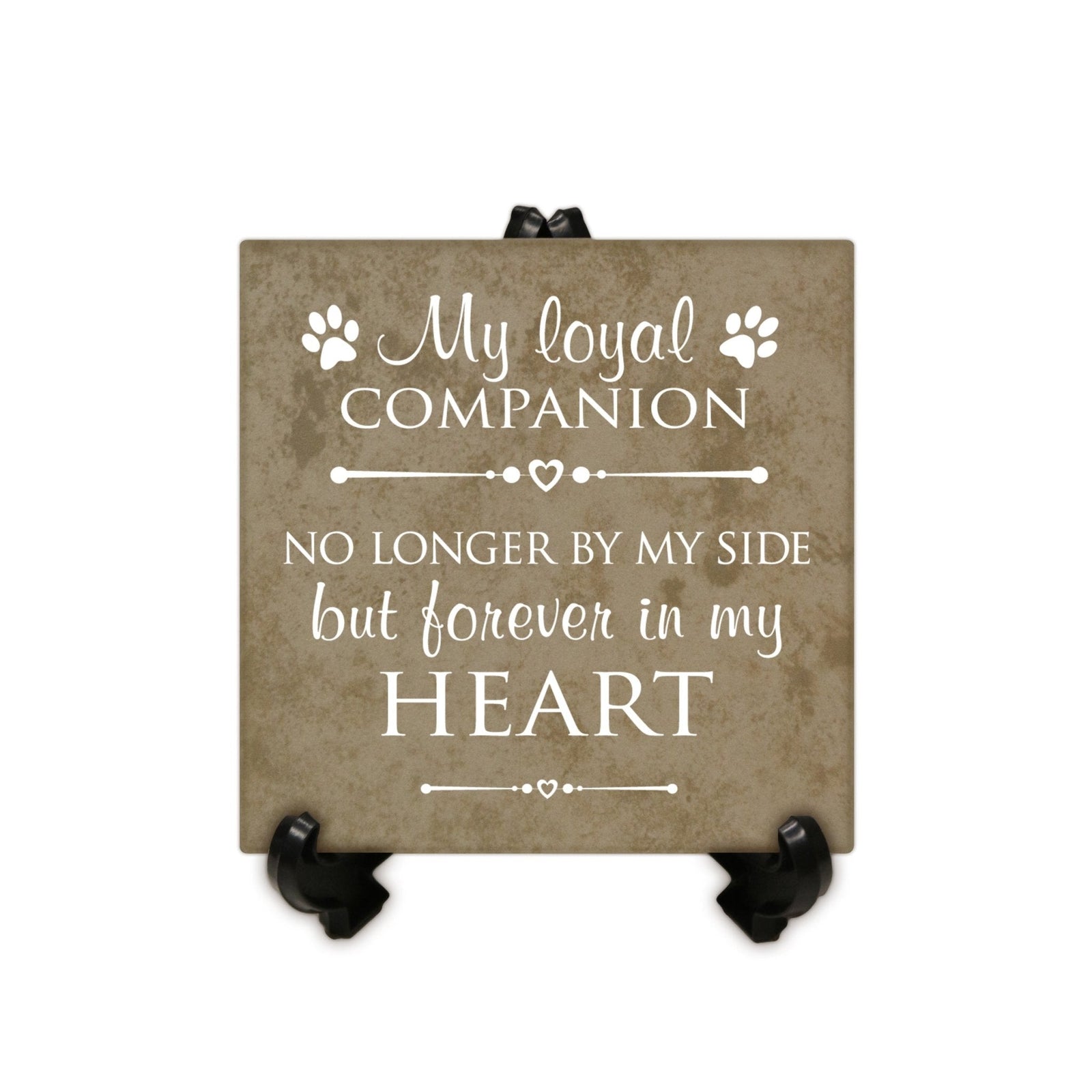 Pet Memorial Ceramic Trivet with Stand for Home Decor - Heaven Sent My Own - LifeSong Milestones