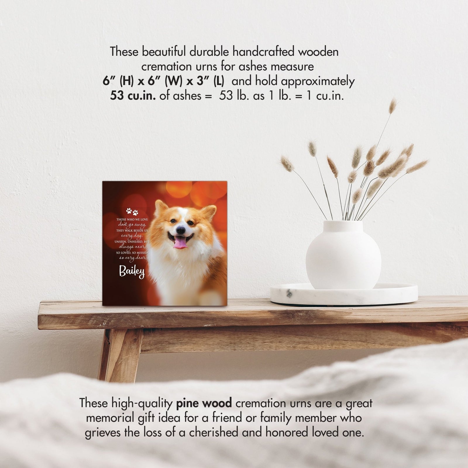 Pet Memorial Custom Photo Shadow Box Cremation Urn - Those Who We Love Don't Go Away - LifeSong Milestones