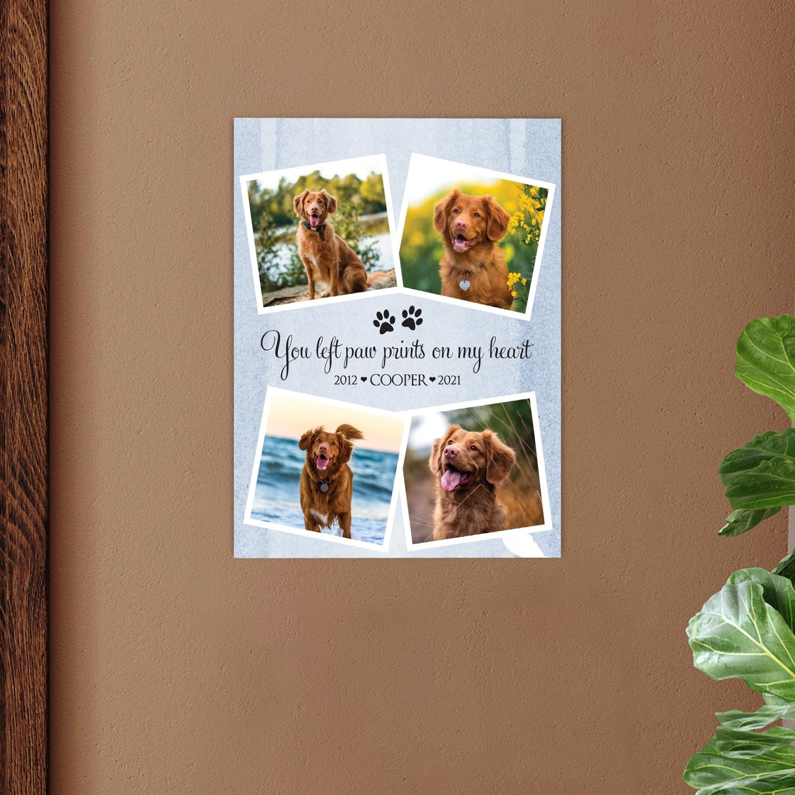 Pet Memorial Custom Photo Wall Plaque Décor - You Left Paw Prints On My Heart - LifeSong Milestones