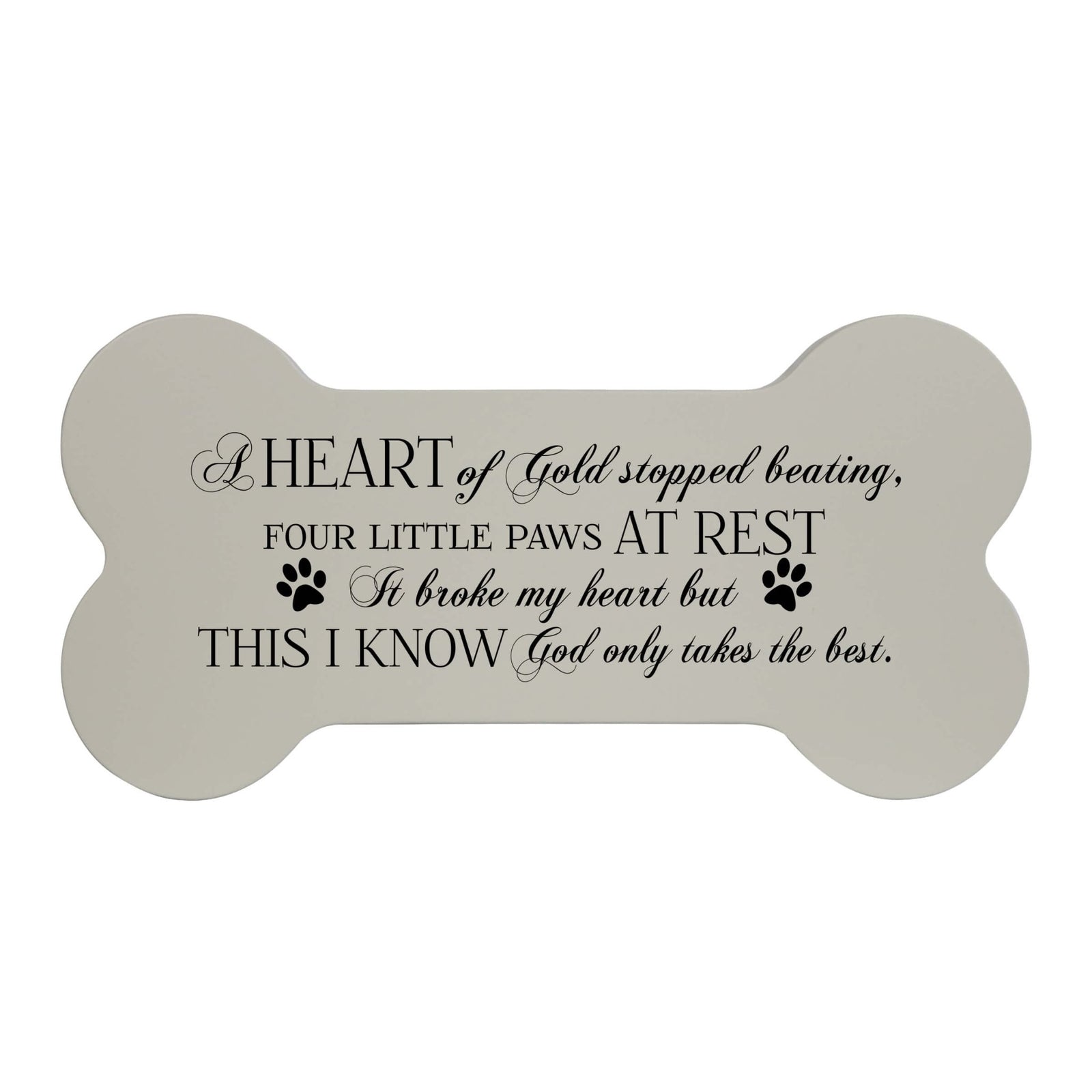 Pet Memorial Dog Bone Cremation Urn For Dog - A Heart of Gold - LifeSong Milestones