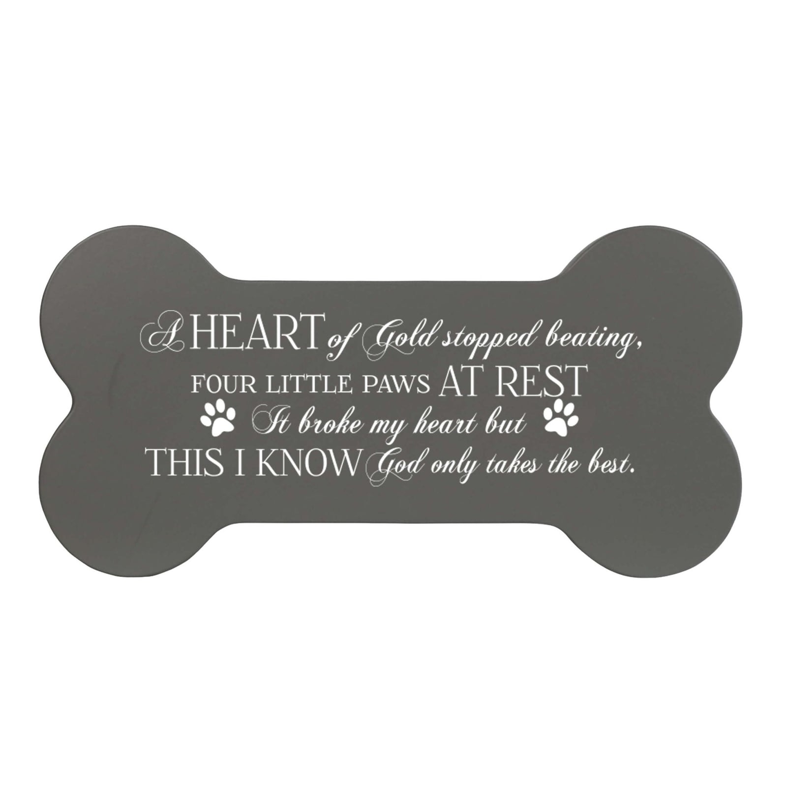 Pet Memorial Dog Bone Cremation Urn For Dog - A Heart of Gold - LifeSong Milestones