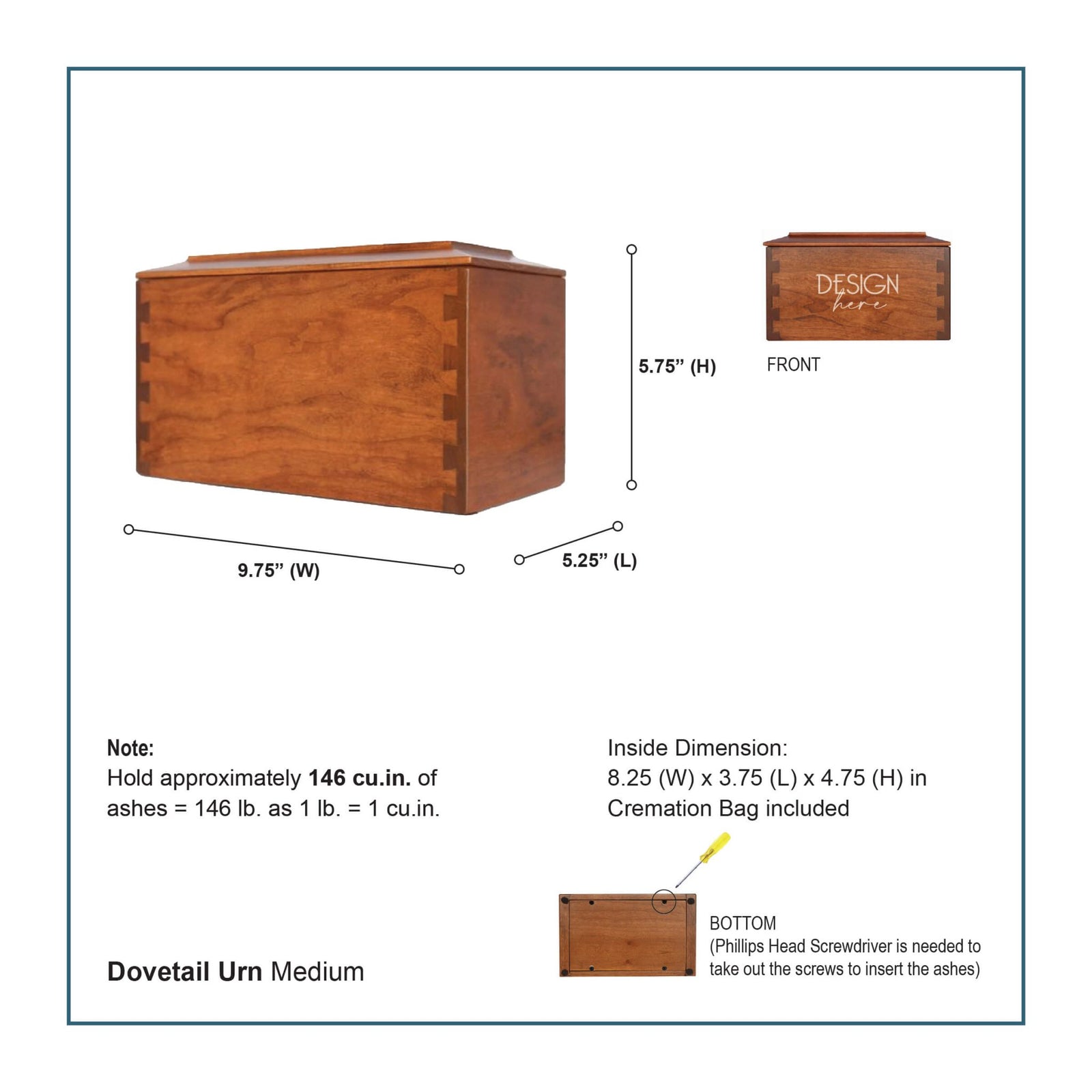 Pet Memorial Dovetail Cremation Urn Box for Dog or Cat - In Loving Memory - LifeSong Milestones