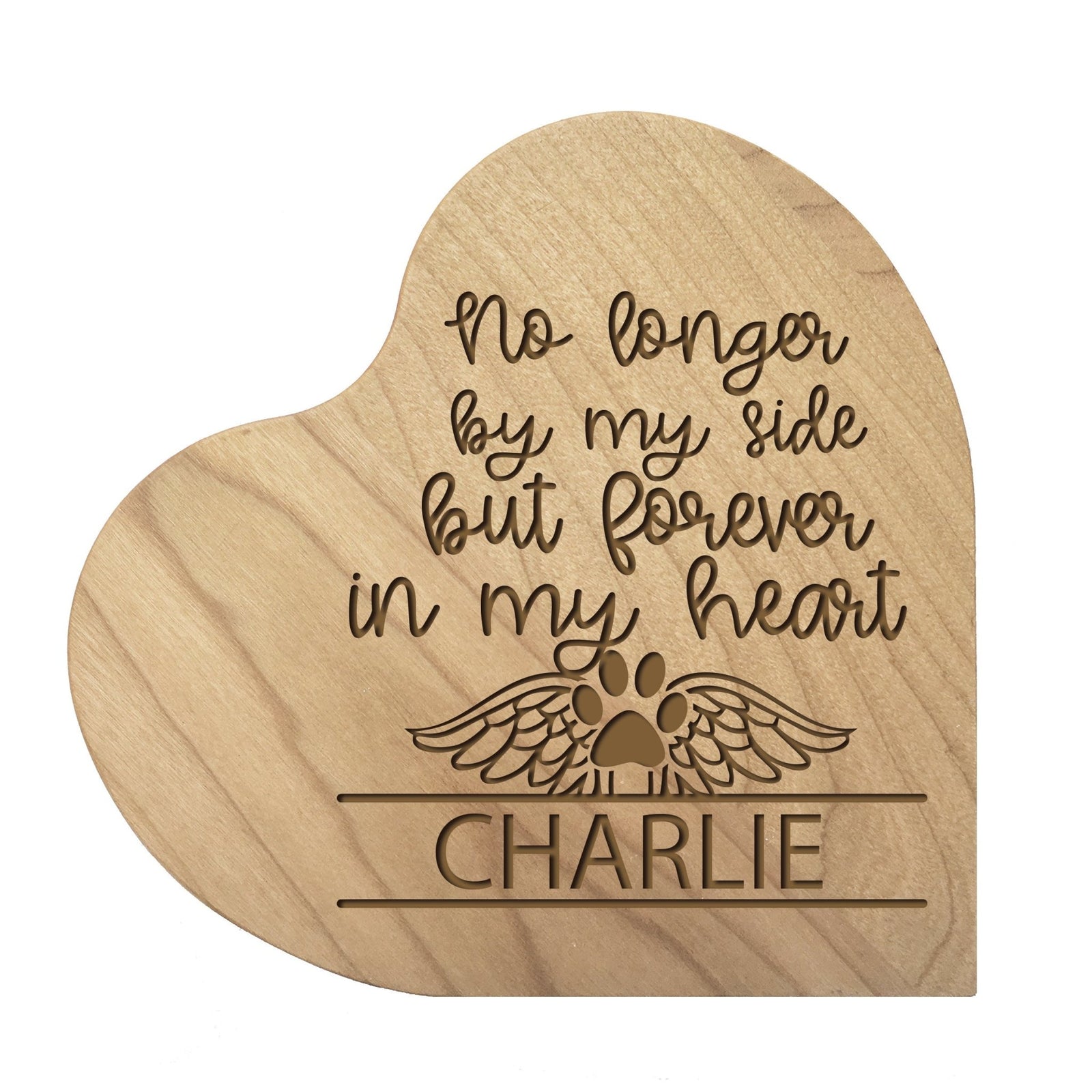 Pet Memorial Heart Block Décor - No Longer By My Side - LifeSong Milestones