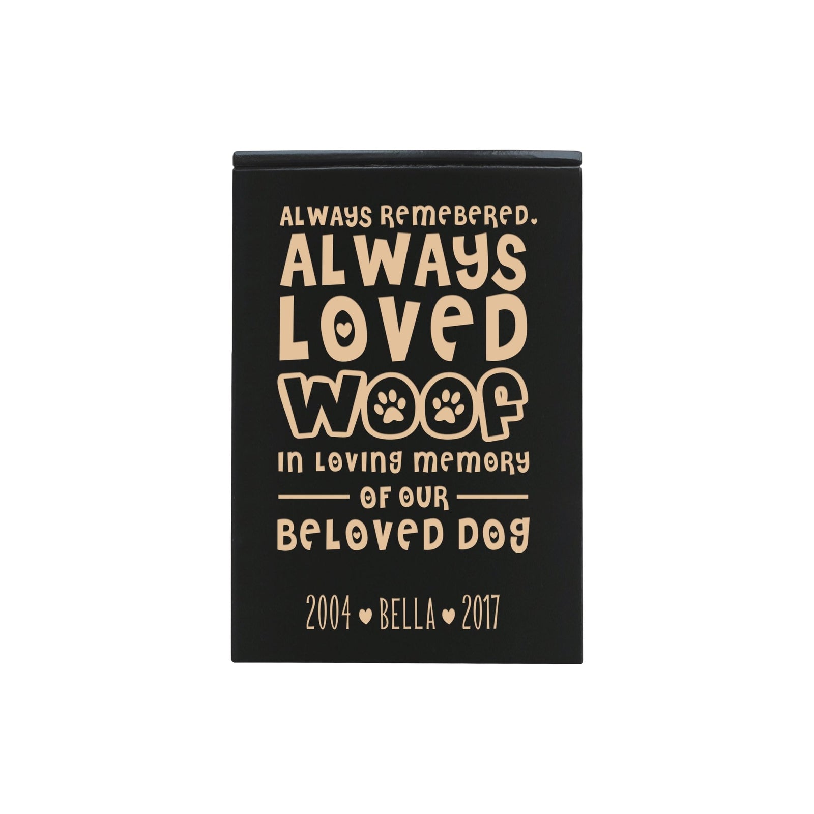 Pet Memorial Keepsake Cremation Urn Box For Dog - Always Remembered, Always Loved - LifeSong Milestones