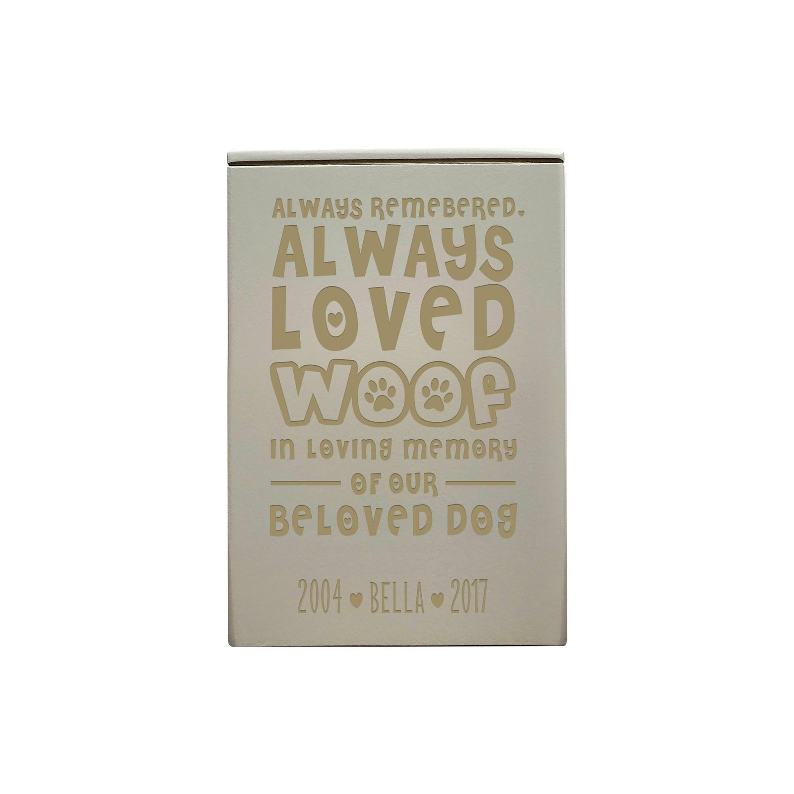 Pet Memorial Keepsake Cremation Urn Box For Dog - Always Remembered, Always Loved - LifeSong Milestones