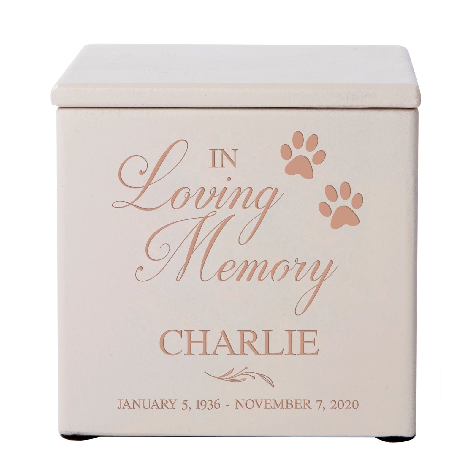 Custom Engraved Funeral Wooden Pet Urns for Dog