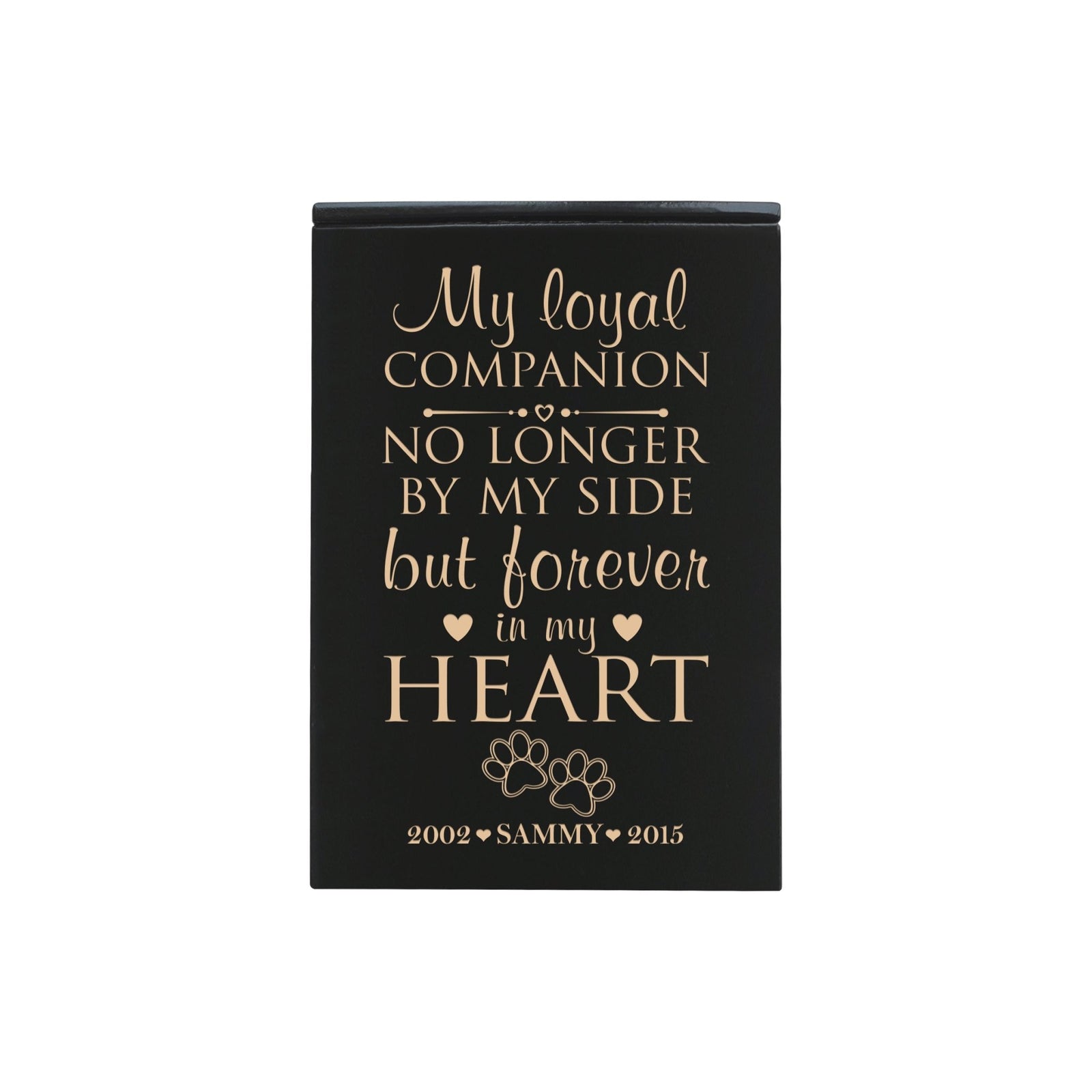 Pet Memorial Keepsake Cremation Urn Box For Dog or Cat - My Loyal Companion - LifeSong Milestones