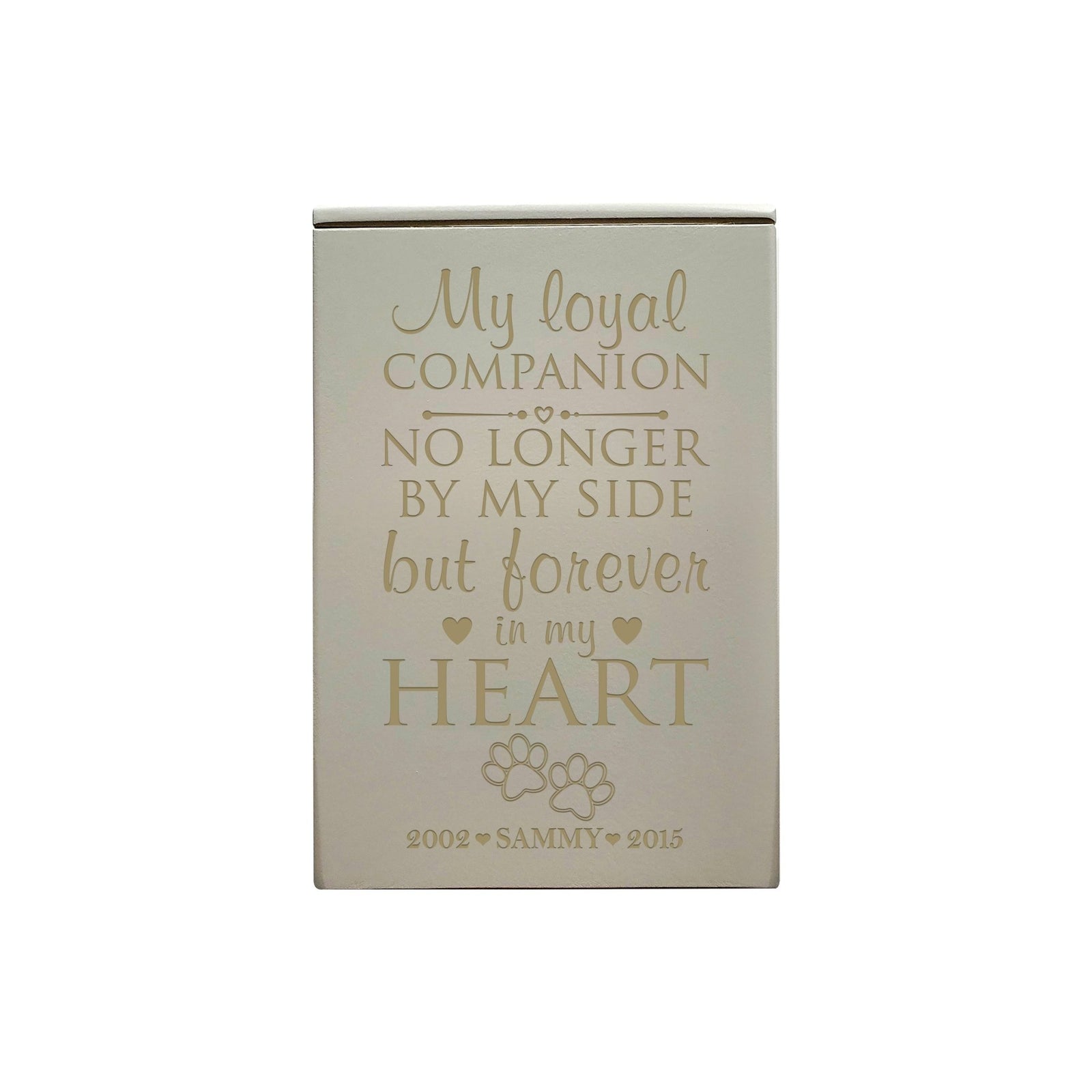 Pet Memorial Keepsake Cremation Urn Box For Dog or Cat - My Loyal Companion - LifeSong Milestones