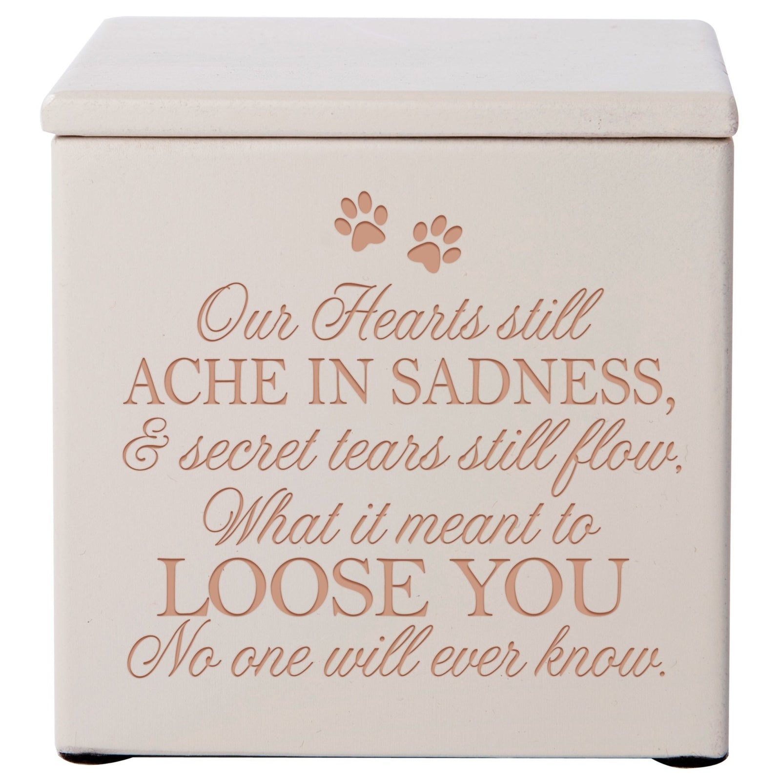 Pet Memorial Keepsake Cremation Urn Box for Dog or Cat - Our Hearts Still Ache In Sadness - LifeSong Milestones