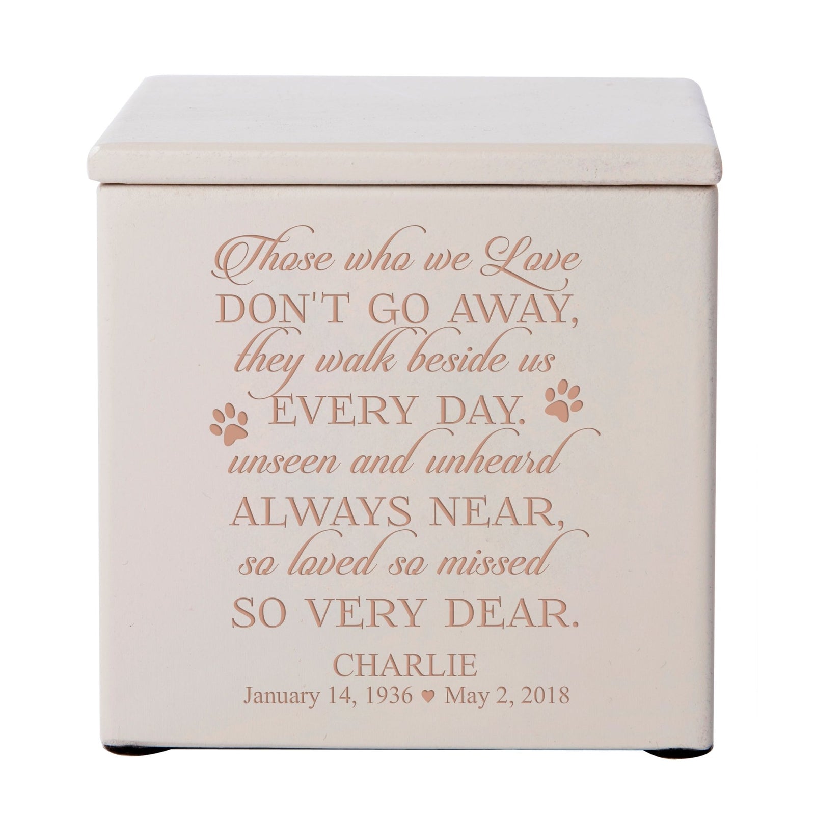 Small Wooden Keepsake Pet Urn Box for Ashes