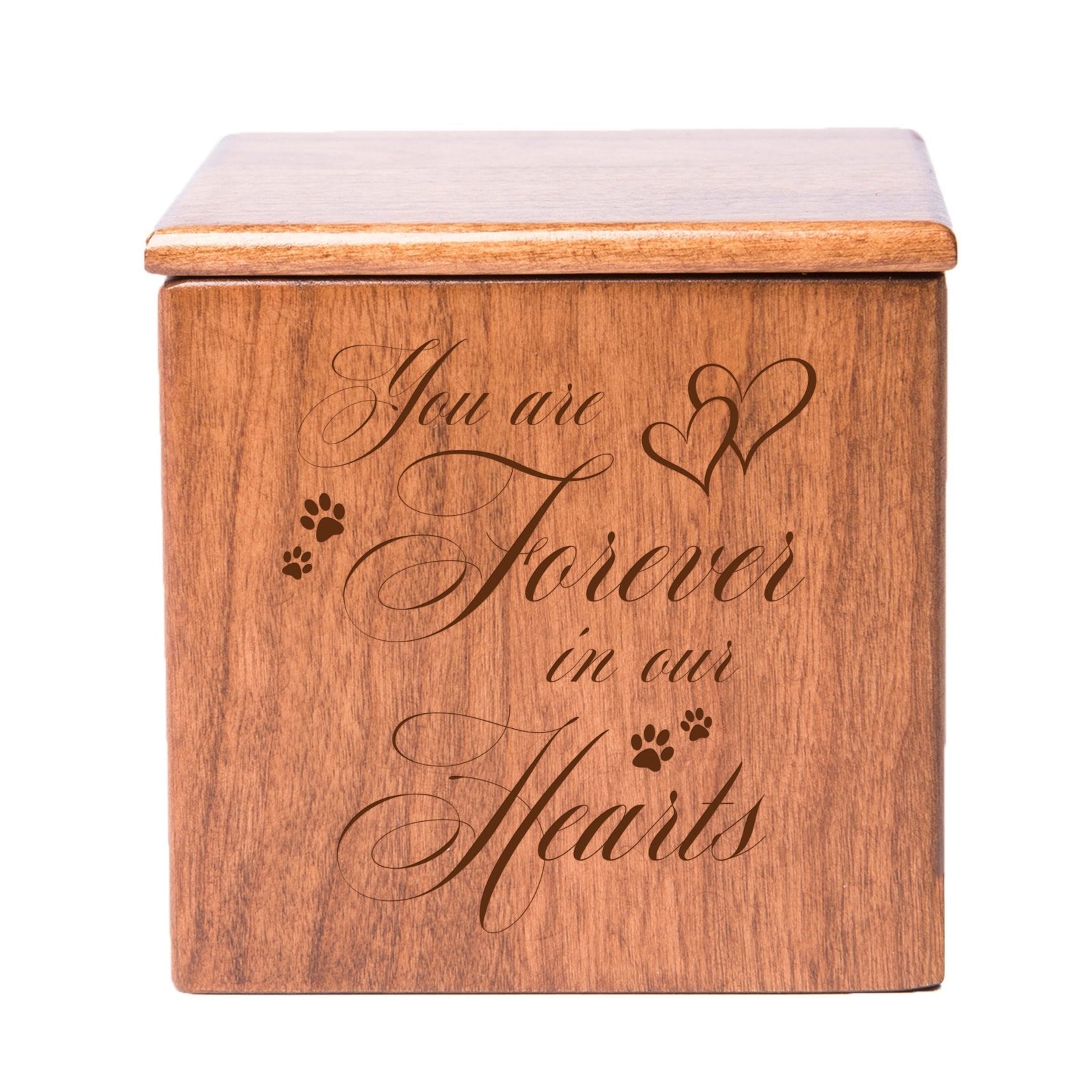 Pet Memorial Keepsake Cremation Urn Box for Dog or Cat - You Are Forever In Our Hearts - LifeSong Milestones