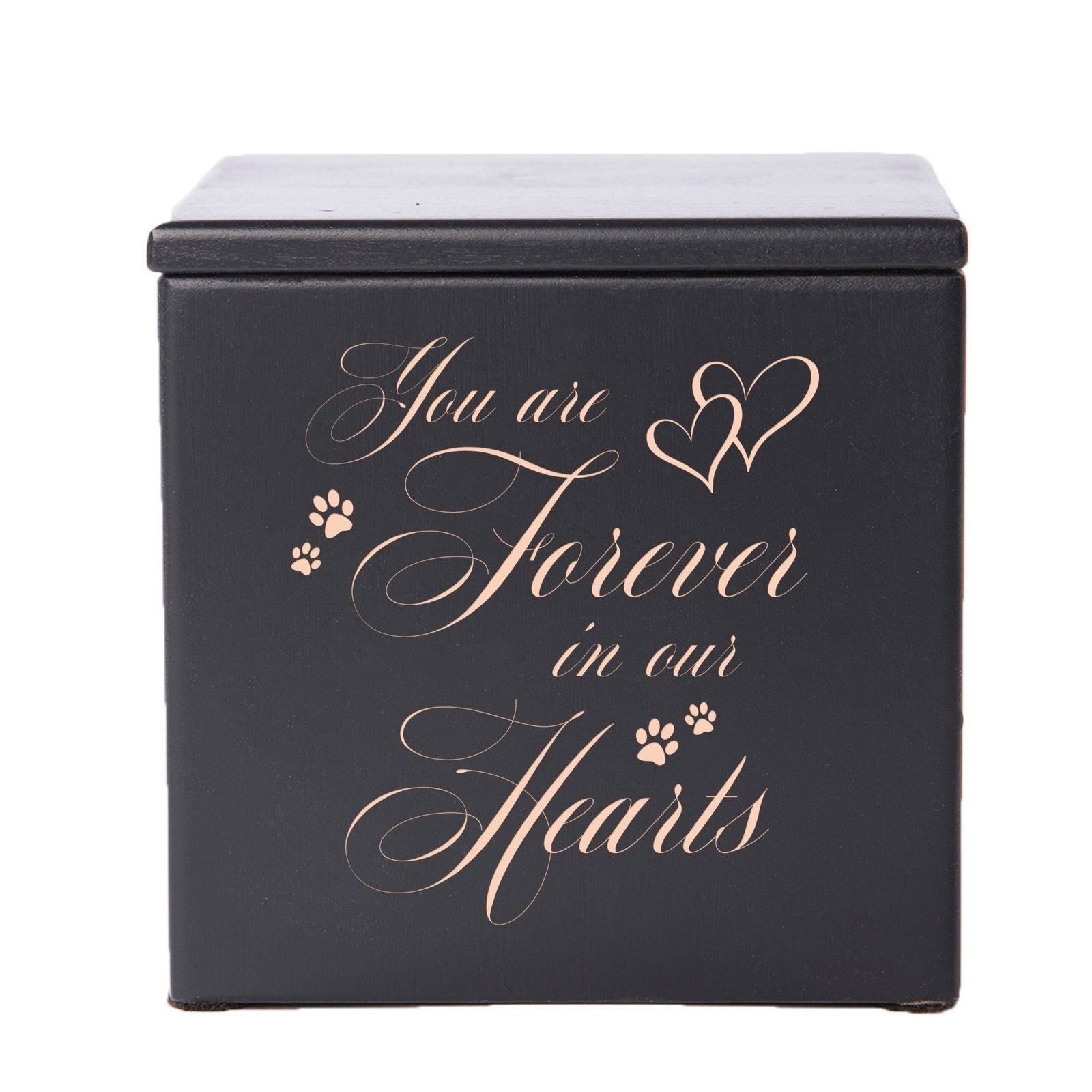Pet Memorial Keepsake Cremation Urn Box for Dog or Cat - You Are Forever In Our Hearts - LifeSong Milestones