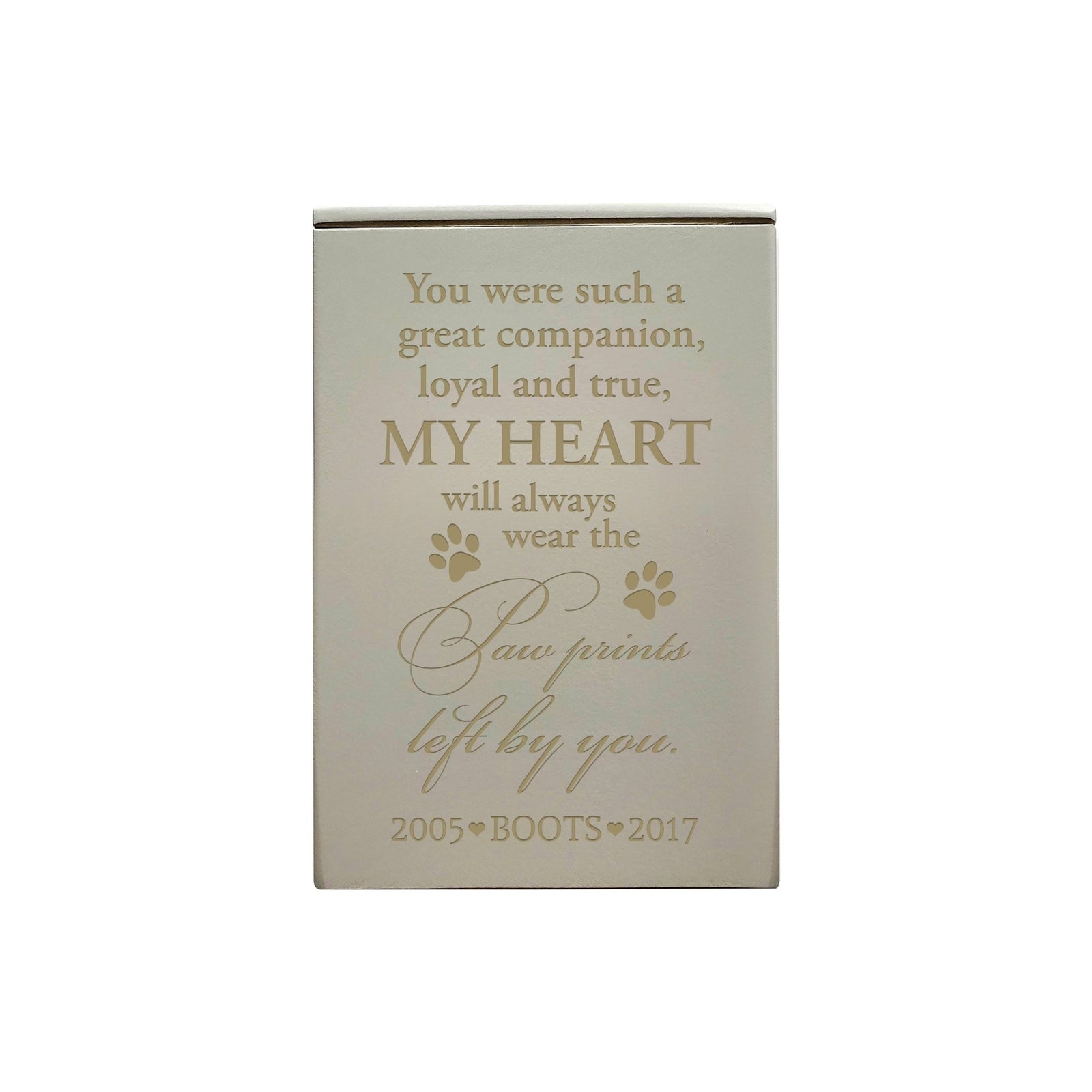 Pet Memorial Keepsake Cremation Urn Box For Dog or Cat - You Were Such A Great Companion - LifeSong Milestones