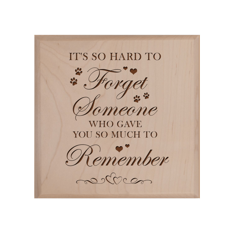 Pet Memorial Keepsake Urn Box for Dog or Cat - It's So Hard To Forget - LifeSong Milestones