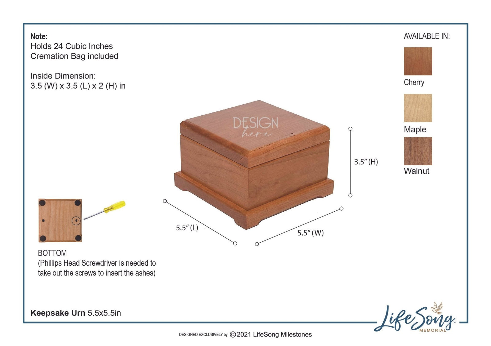 Pet Memorial Keepsake Urn Box for Dog or Cat - When Tomorrow Starts Without Me - LifeSong Milestones