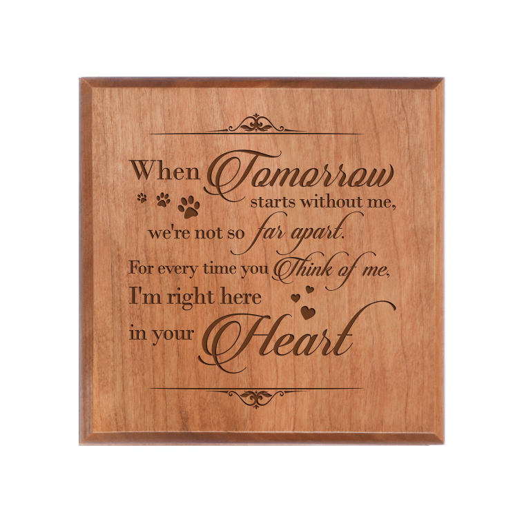 Pet Memorial Keepsake Urn Box for Dog or Cat - When Tomorrow Starts Without Me - LifeSong Milestones