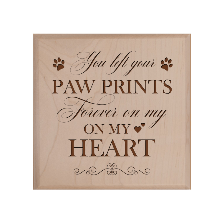 Pet Memorial Keepsake Urn Box for Dog or Cat - You Left Your Paw Prints - LifeSong Milestones