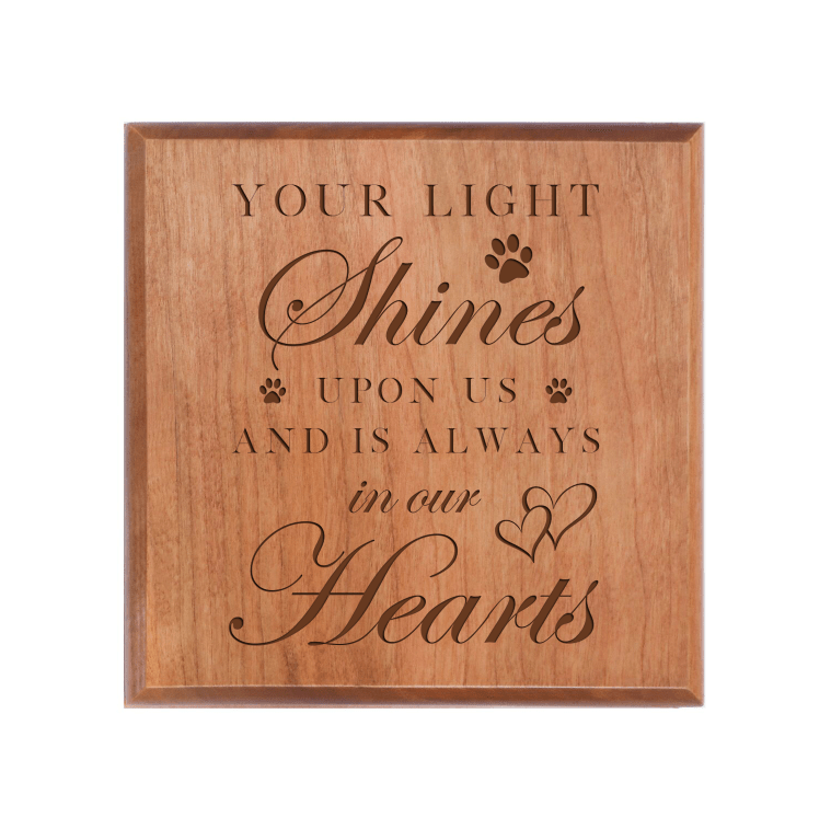 Pet Memorial Keepsake Urn Box for Dog or Cat - Your Light Shines - LifeSong Milestones