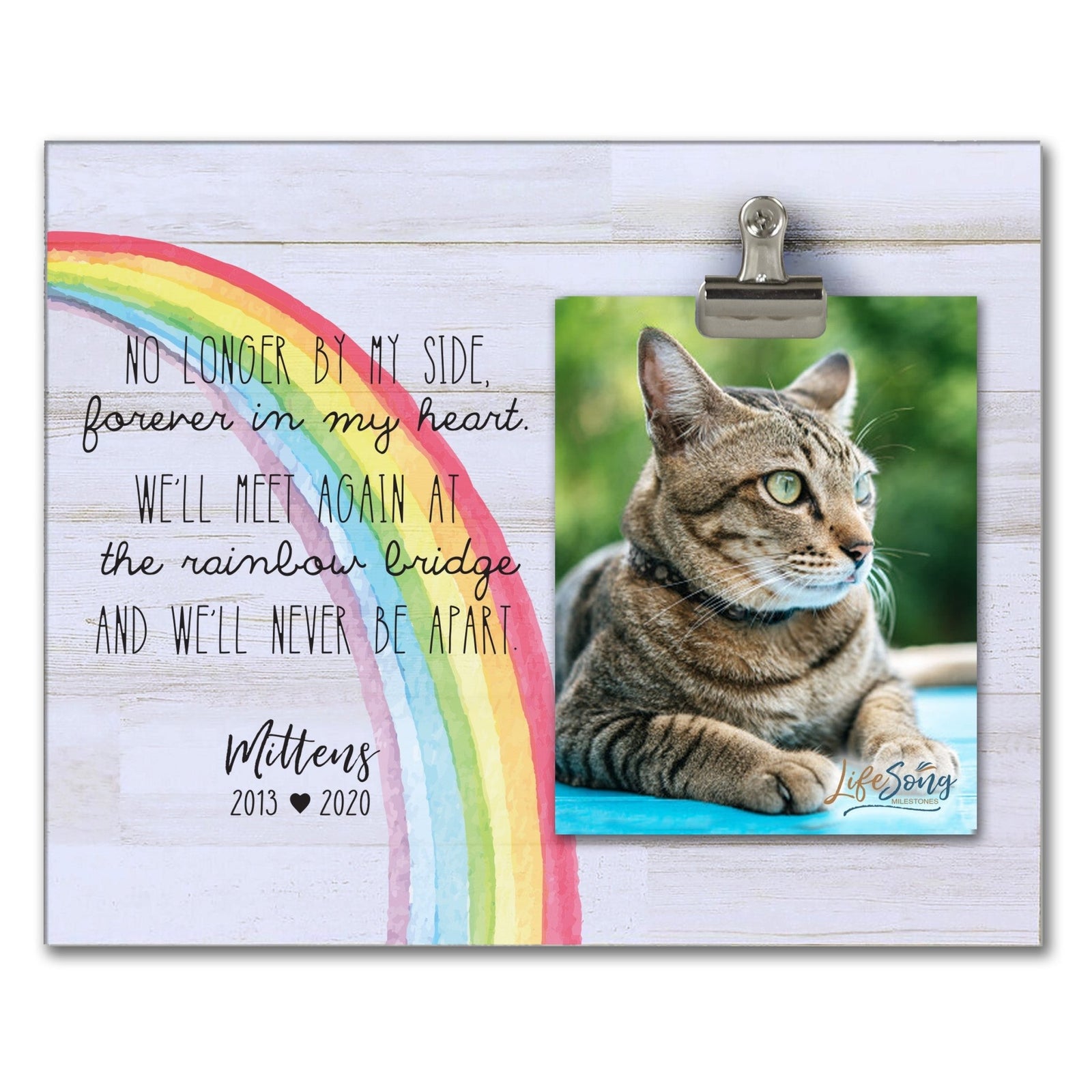 Pet Memorial Photo Clip Board - The Rainbow Bridge - LifeSong Milestones