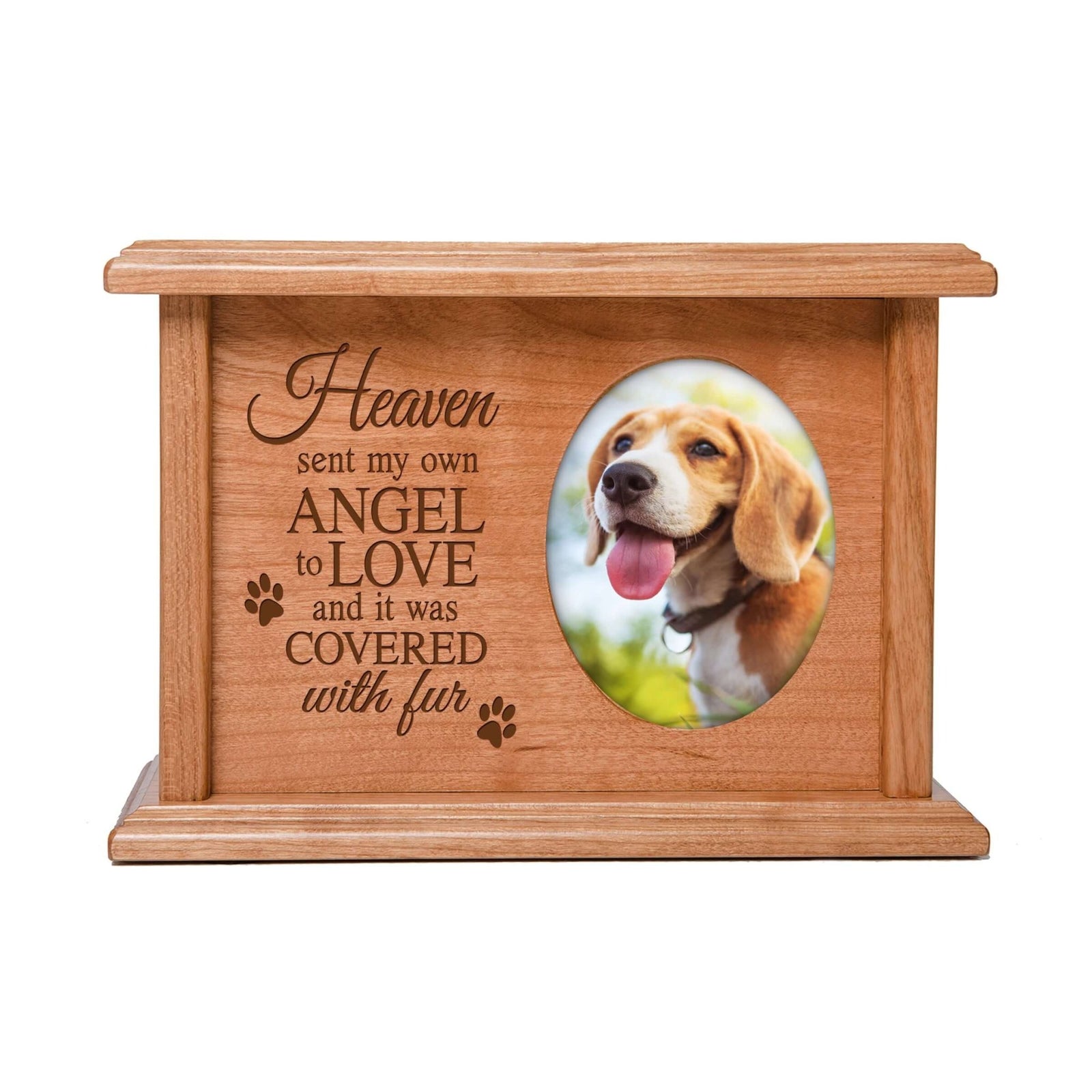 Pet Memorial Picture Cremation Urn Box for Dog or Cat - Heaven Sent My Own Angel - LifeSong Milestones