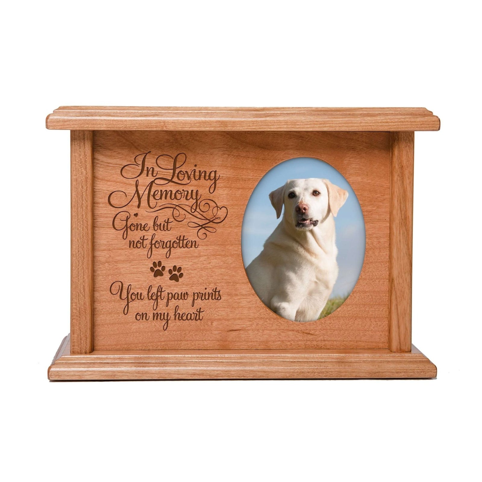 Pet Memorial Picture Cremation Urn Box for Dog or Cat - In Loving Memory - LifeSong Milestones