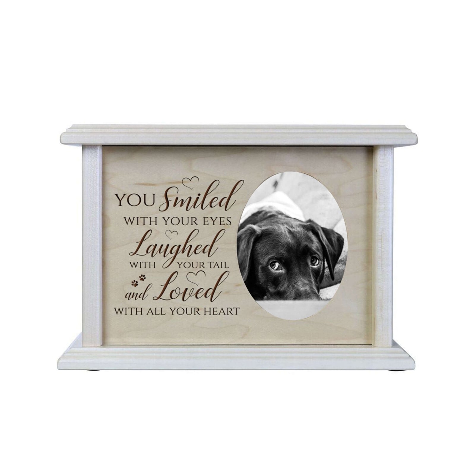 Pet Memorial Picture Cremation Urn Box for Dog or Cat - You Smiled With Your Eyes - LifeSong Milestones