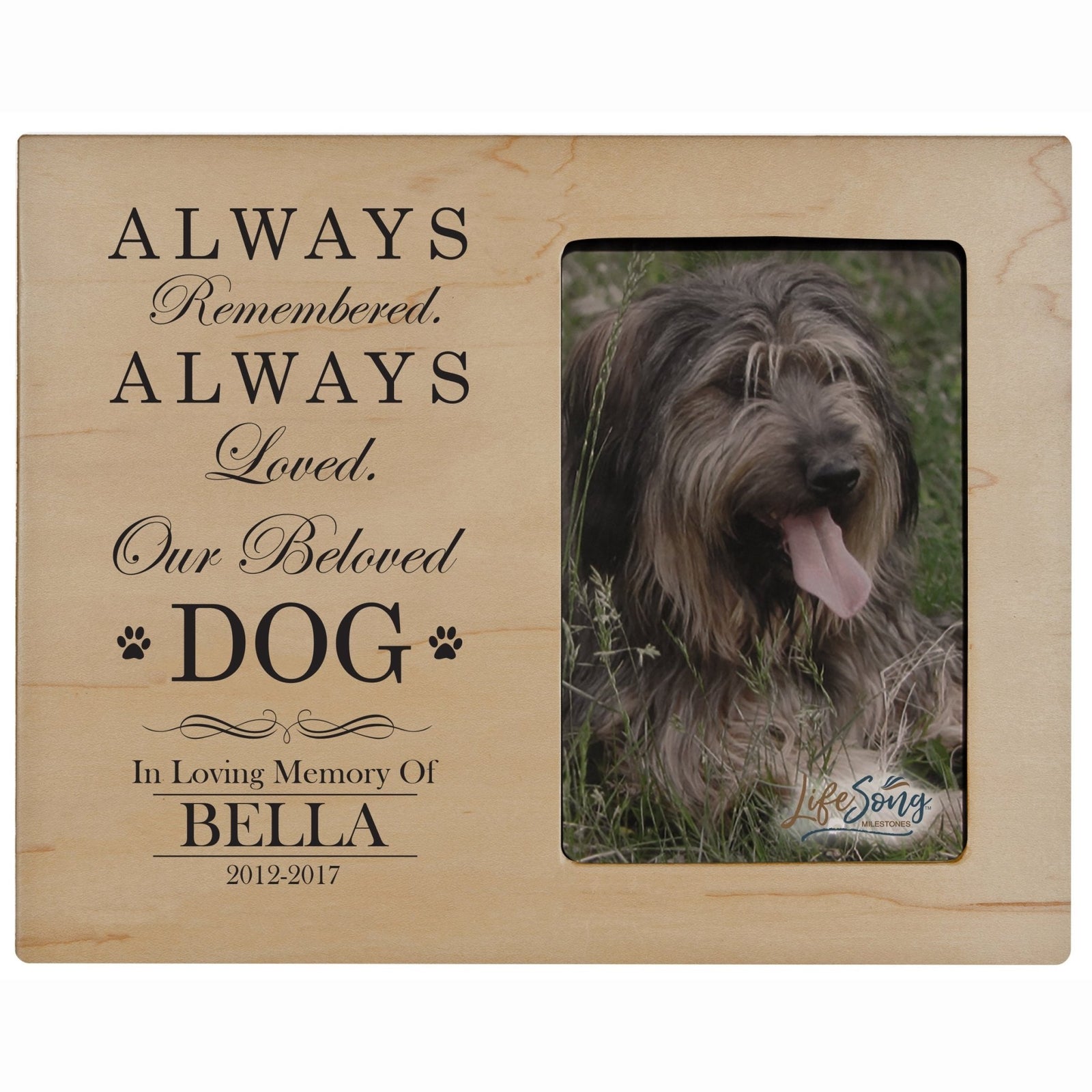 Pet Memorial Picture Frame - Always Remembered, Always Loved - LifeSong Milestones