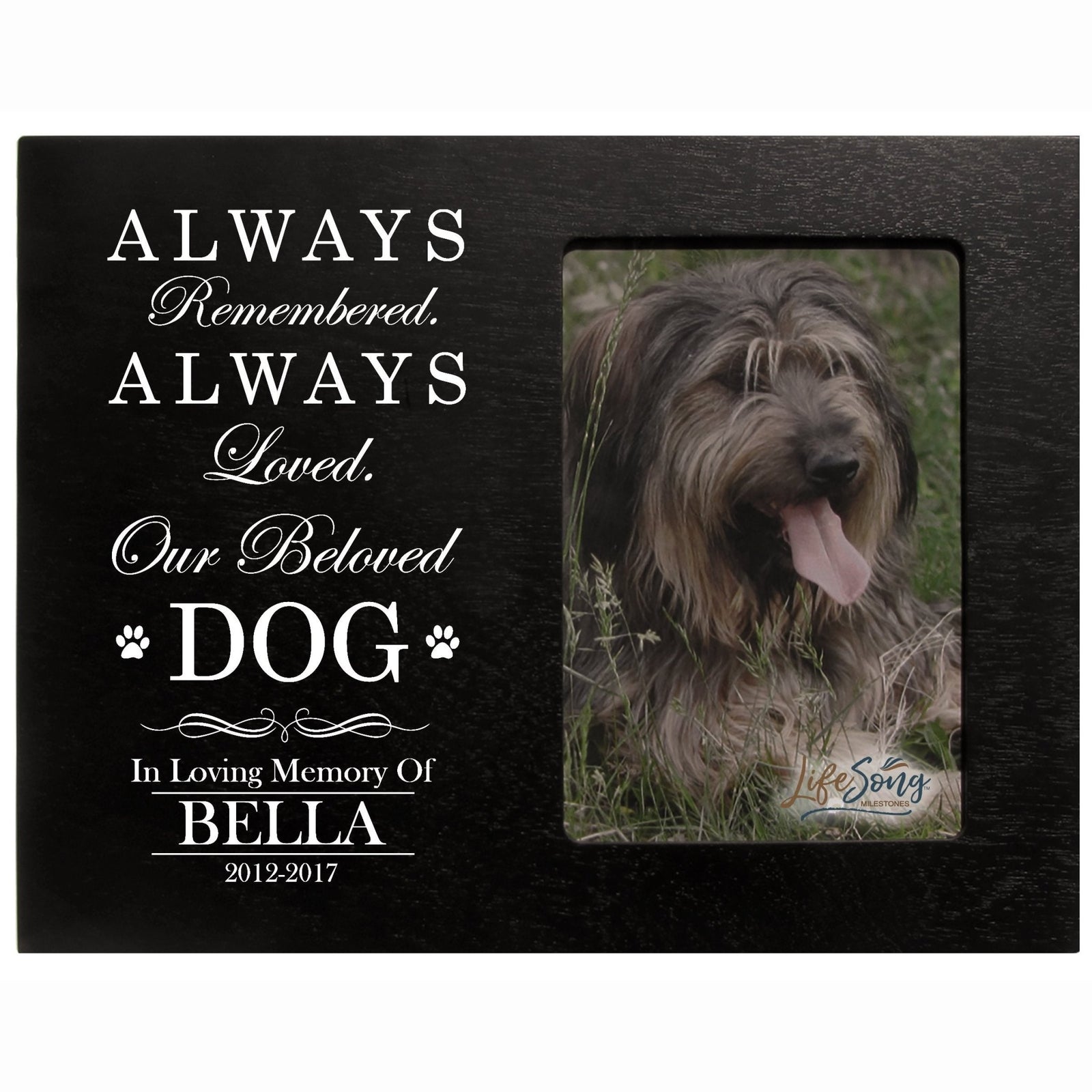 Pet Memorial Picture Frame - Always Remembered, Always Loved - LifeSong Milestones