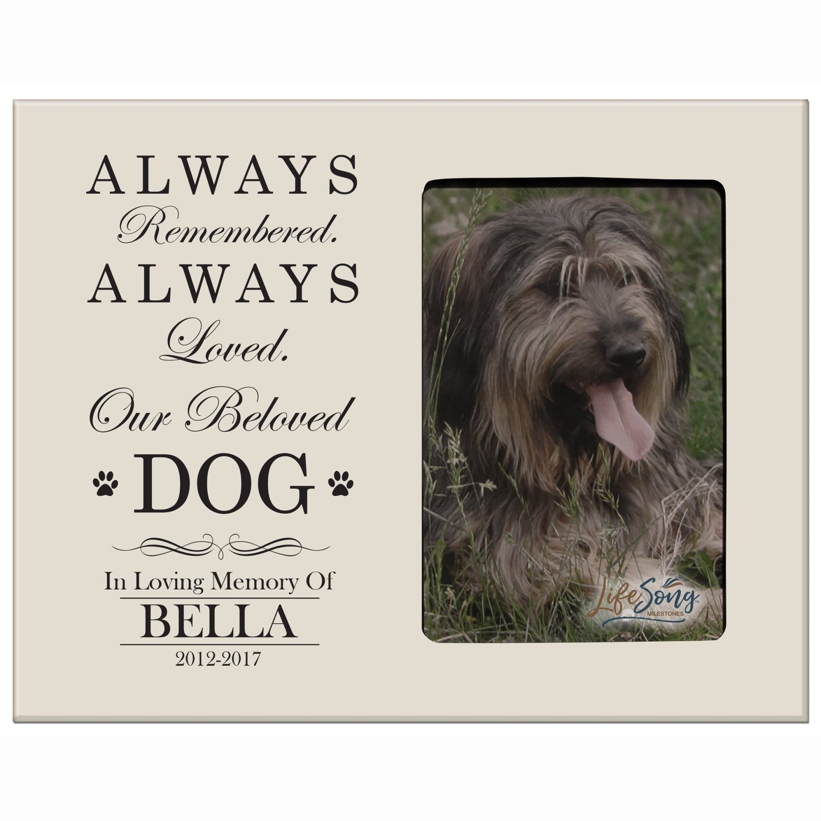 Pet Memorial Picture Frame - Always Remembered, Always Loved - LifeSong Milestones