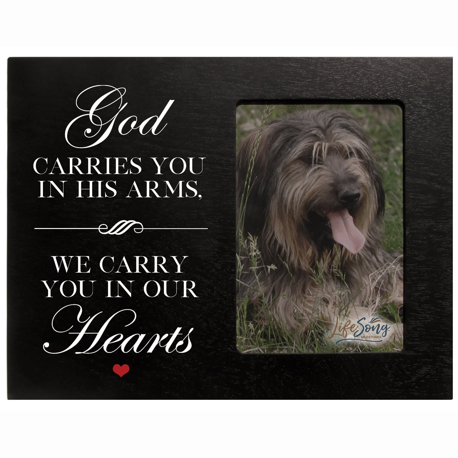 Pet Memorial Picture Frame - God Carries You In His Arms - LifeSong Milestones