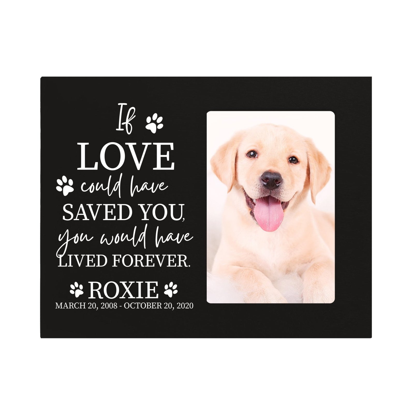 Pet Memorial Picture Frame - If Love Could Have Saved You - LifeSong Milestones