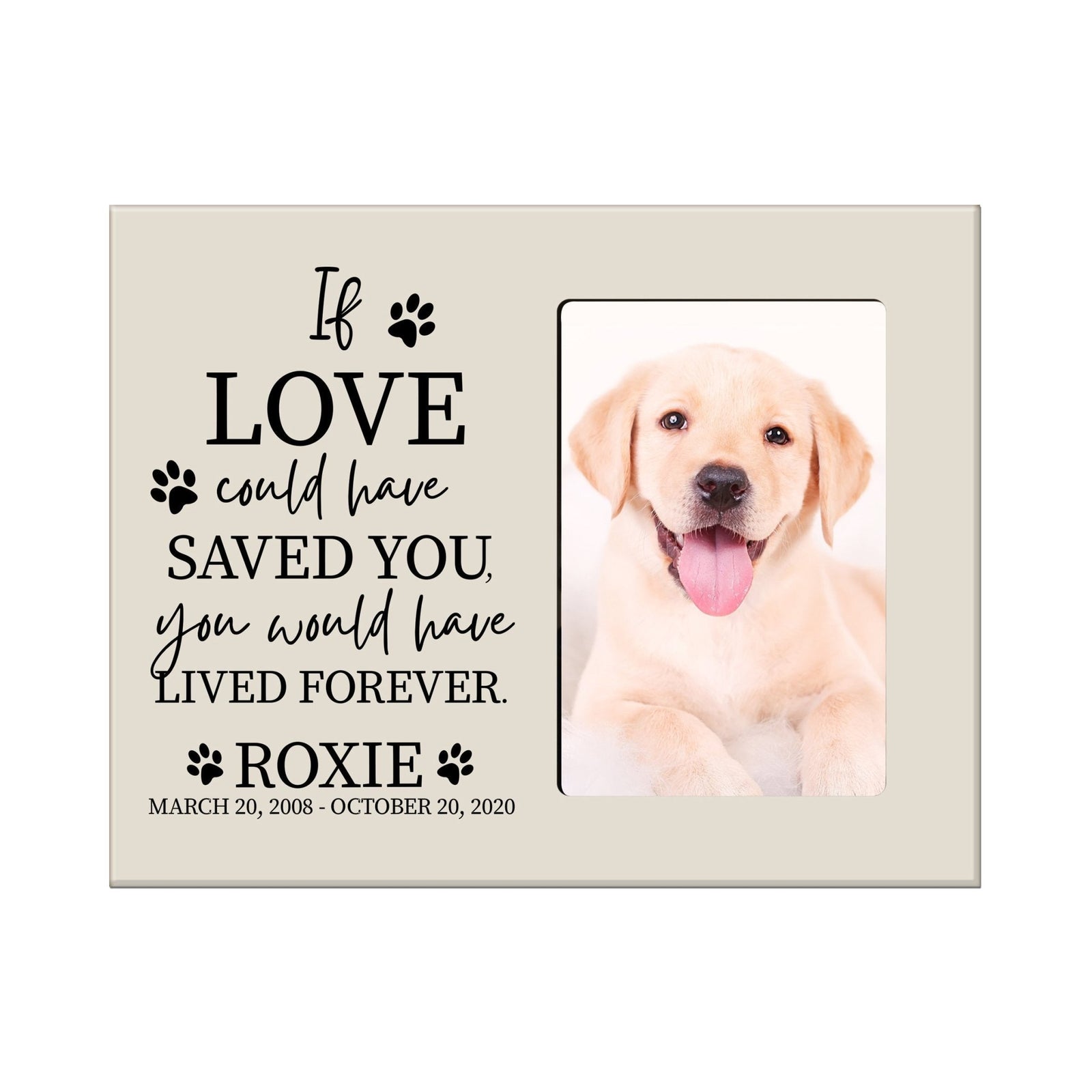 Pet Memorial Picture Frame - If Love Could Have Saved You - LifeSong Milestones