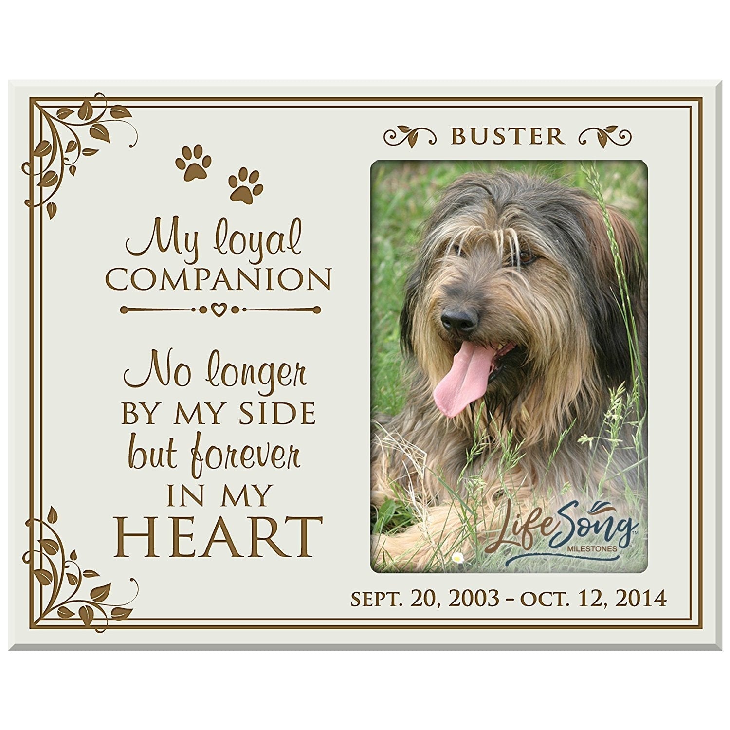 Pet Memorial Picture Frame - My Loyal Companion - LifeSong Milestones