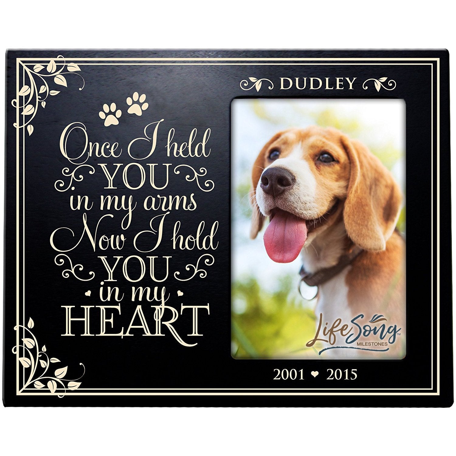 Pet Memorial Picture Frame - Once I Held You In My Arms - LifeSong Milestones