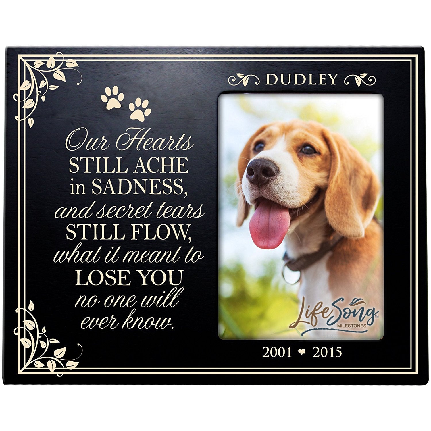 Pet Memorial Picture Frame - Our Hearts Still Ache - LifeSong Milestones