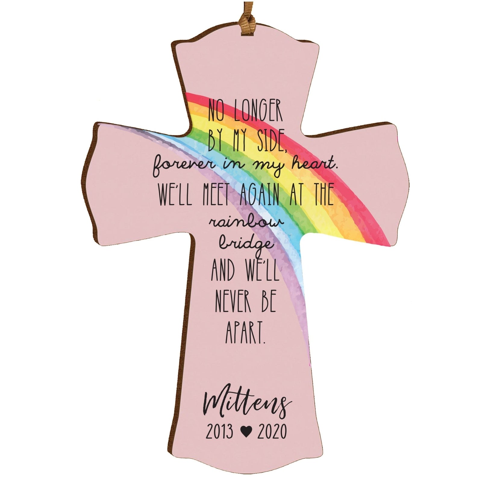 Pet Memorial Printed Cross Ornament - The Rainbow Bridge - LifeSong Milestones